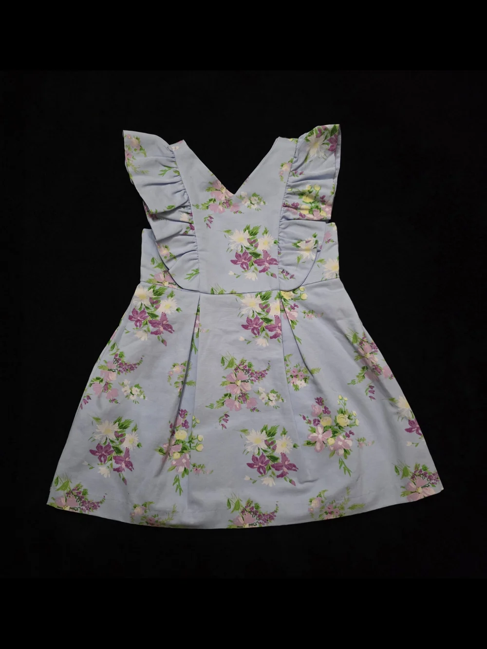 Janie and Jack Periwinkle Floral Ruffle Strap Dress